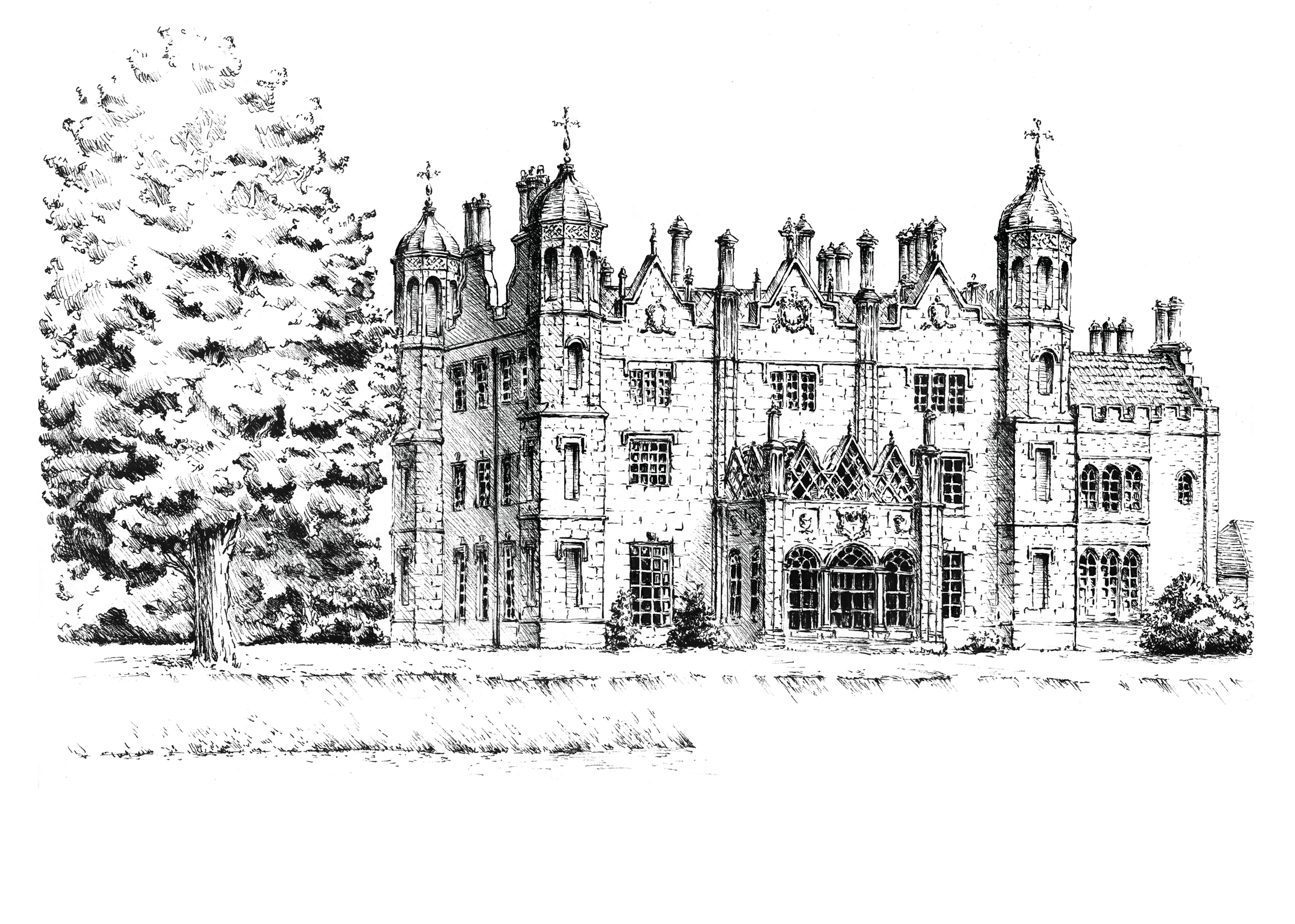 Glenarm Castle Ink Venue Print