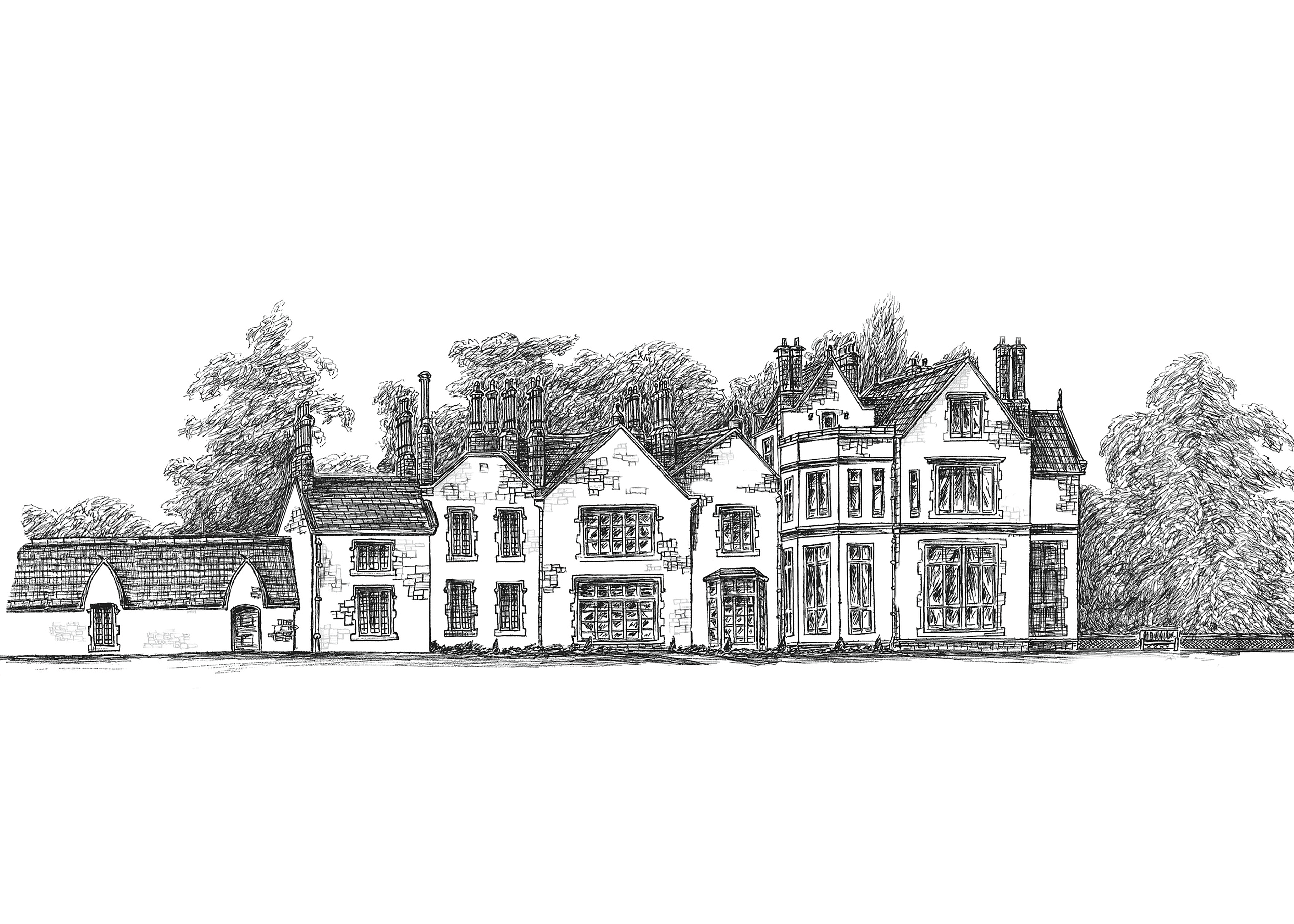 Lough Rynn Castle Ink Venue Print