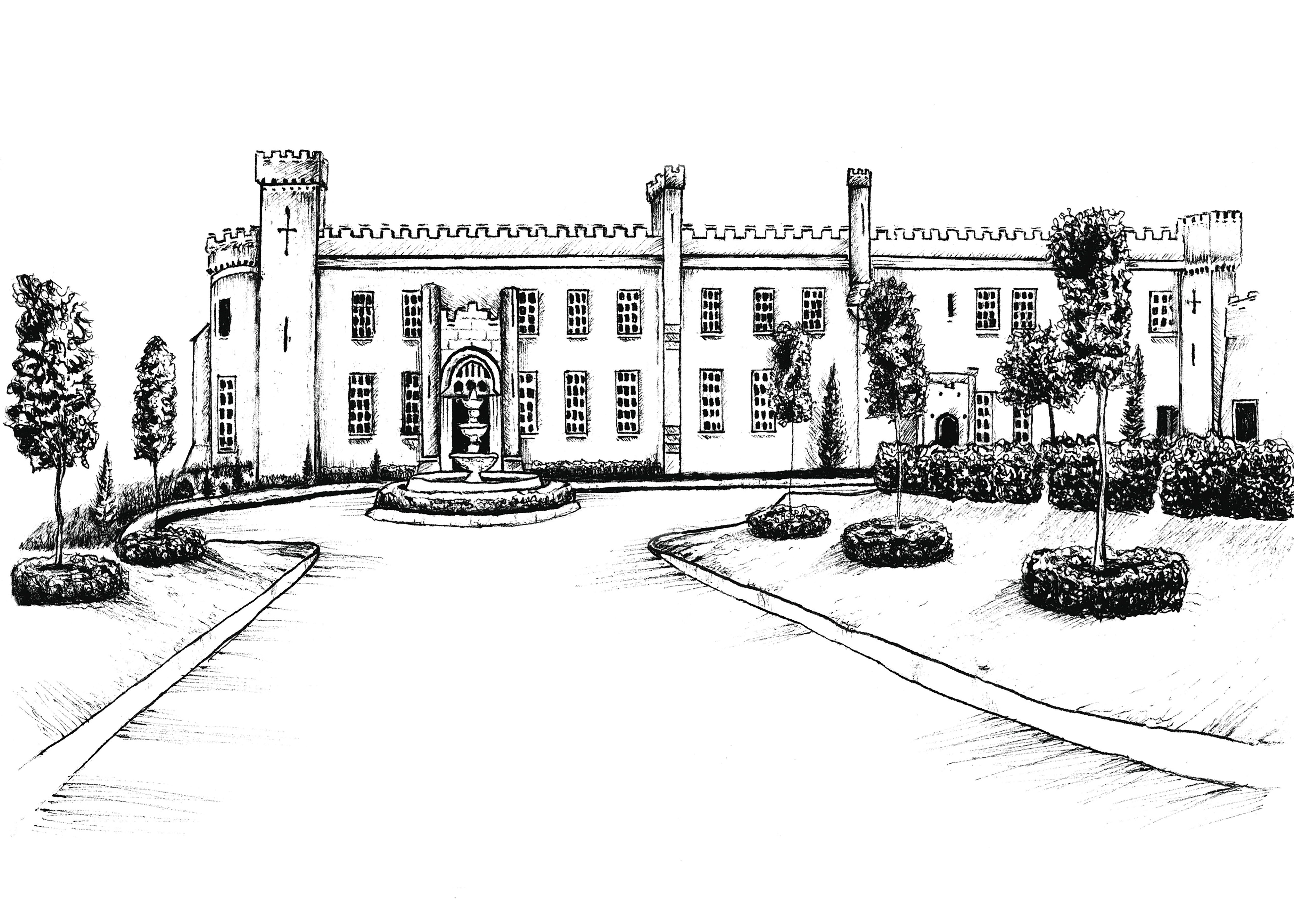 Bellingham Castle Ink Venue Print