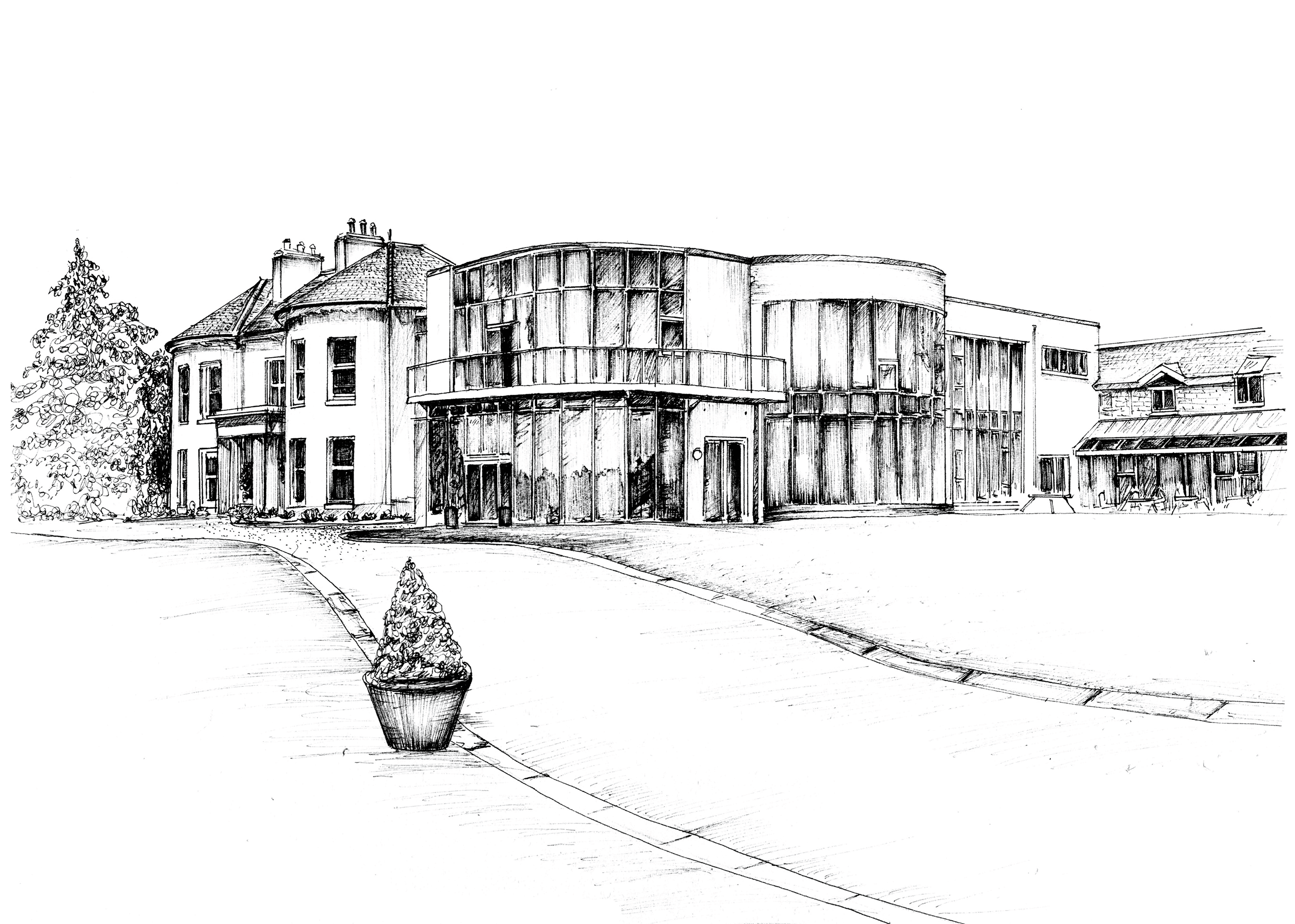 Glasson Lakehouse Ink Venue Print