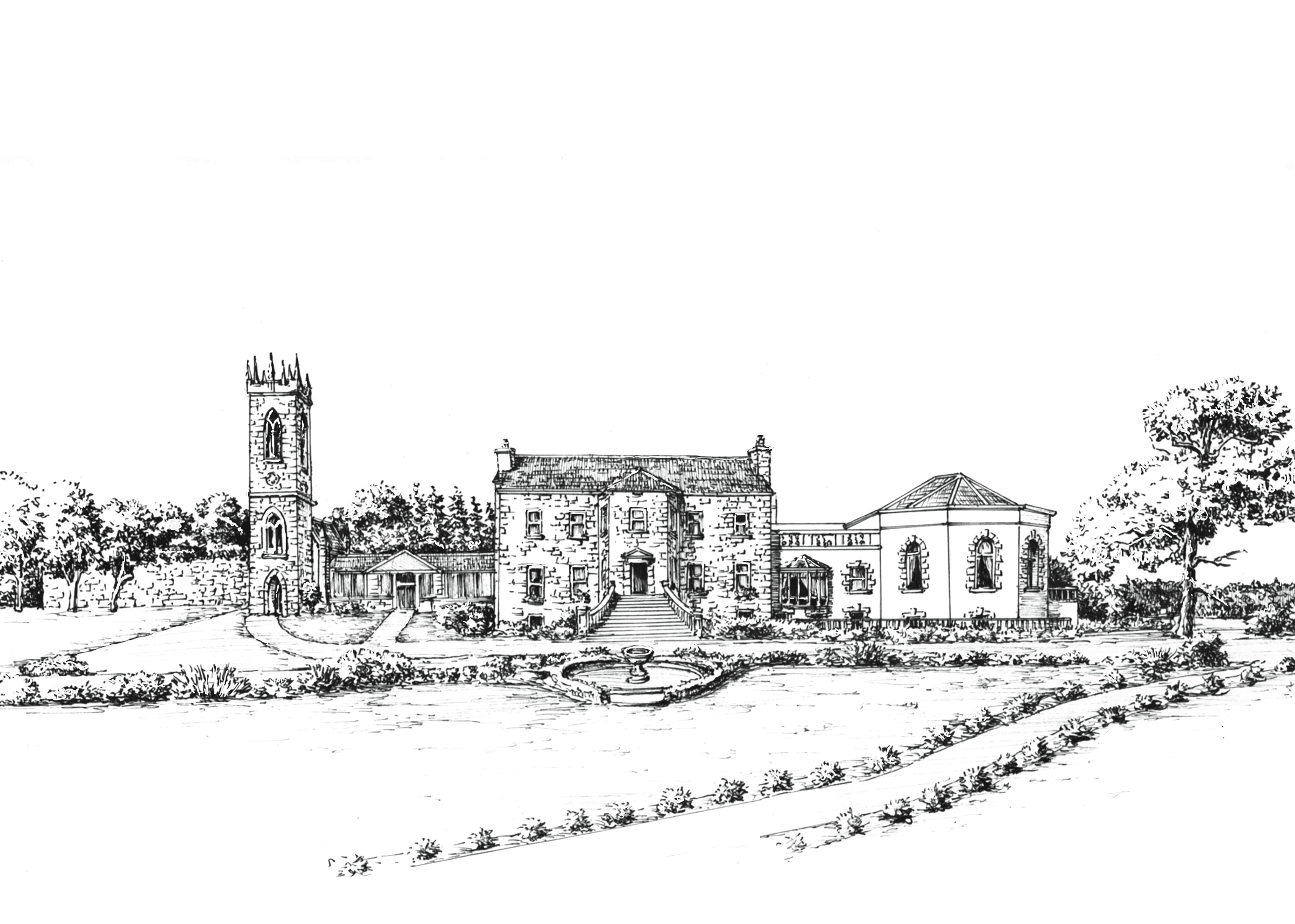 Glenlo Abbey Ink Venue Print