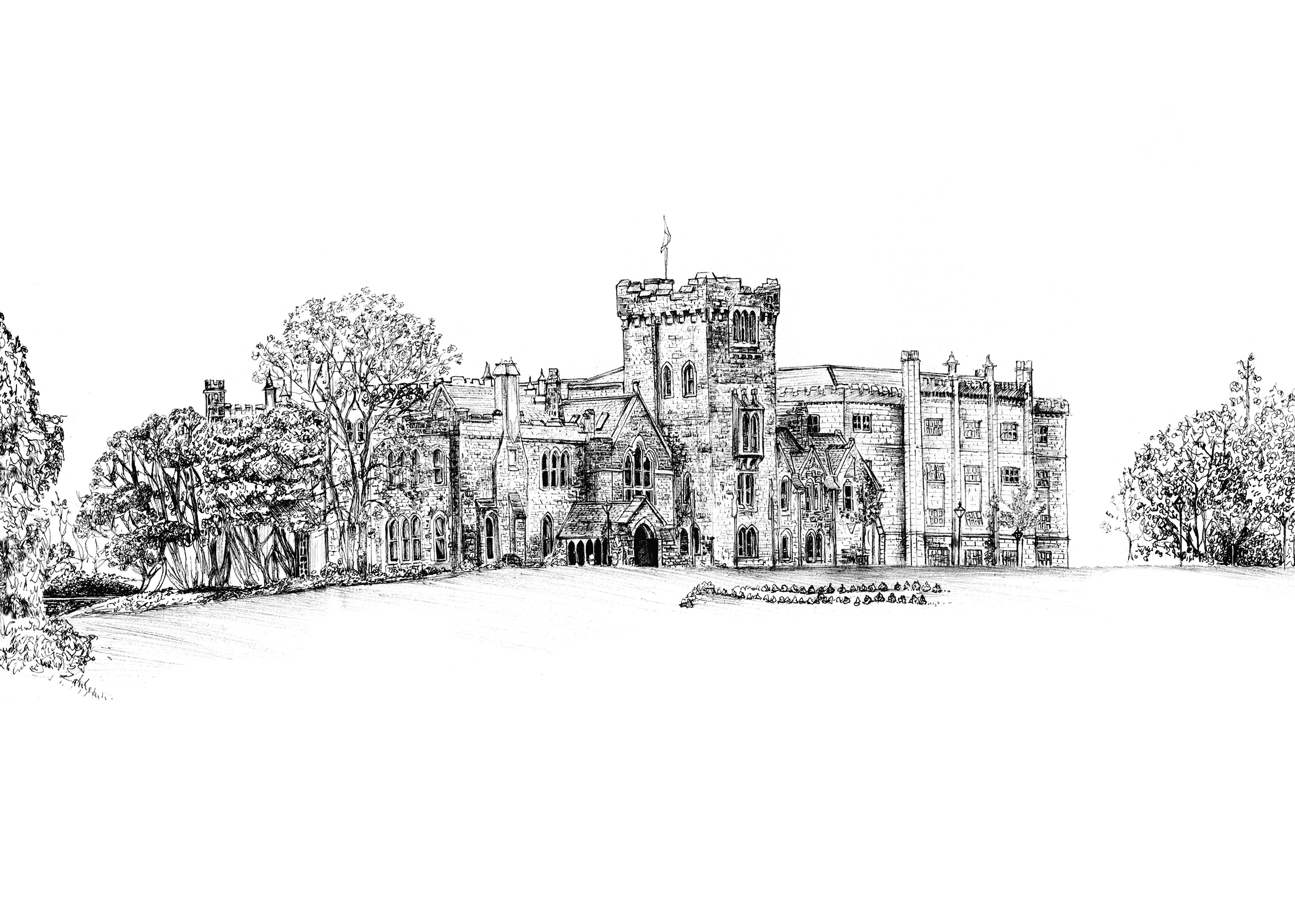 Kilronan Castle Ink Venue Print