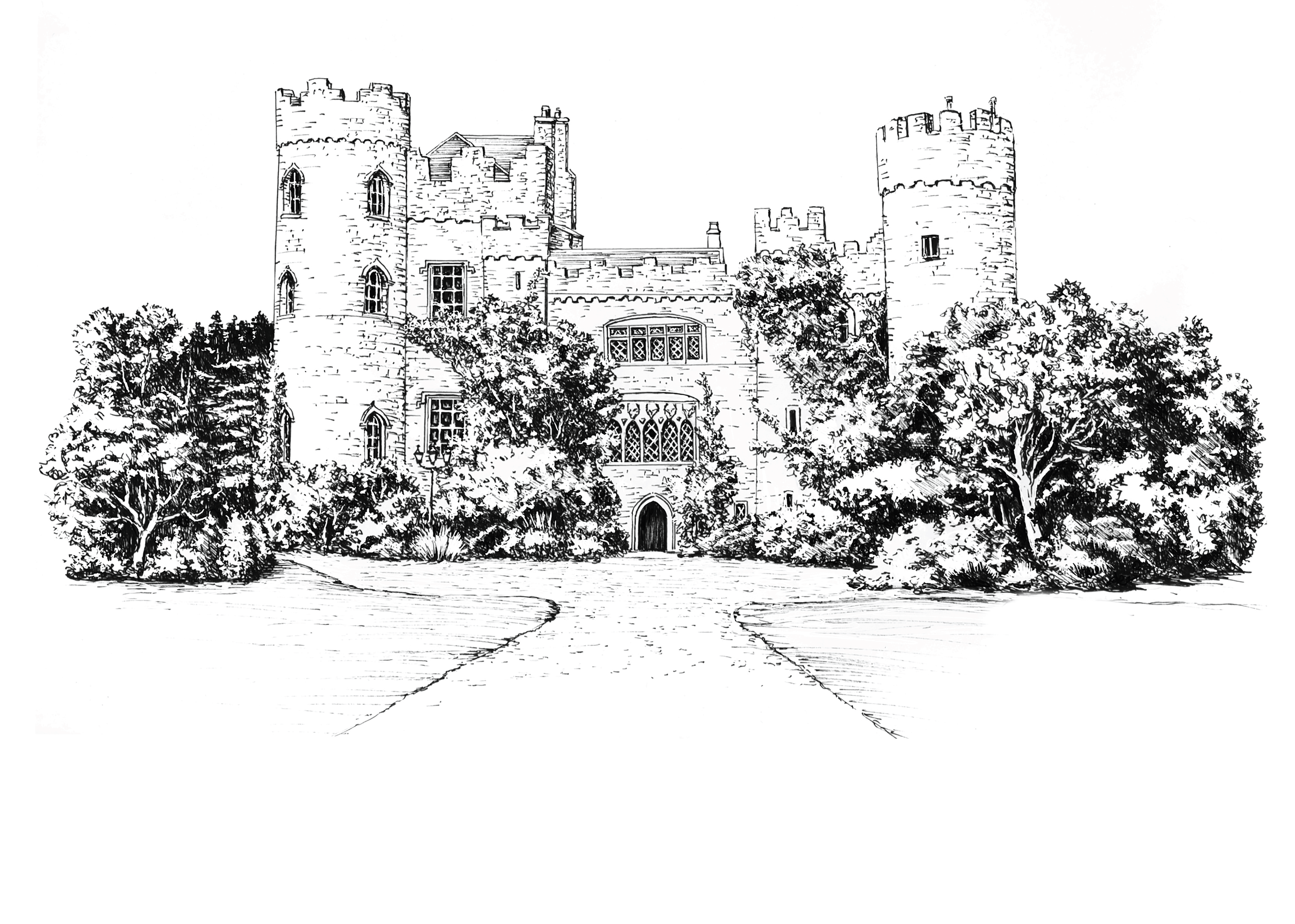Malahide Castle Ink Venue Print