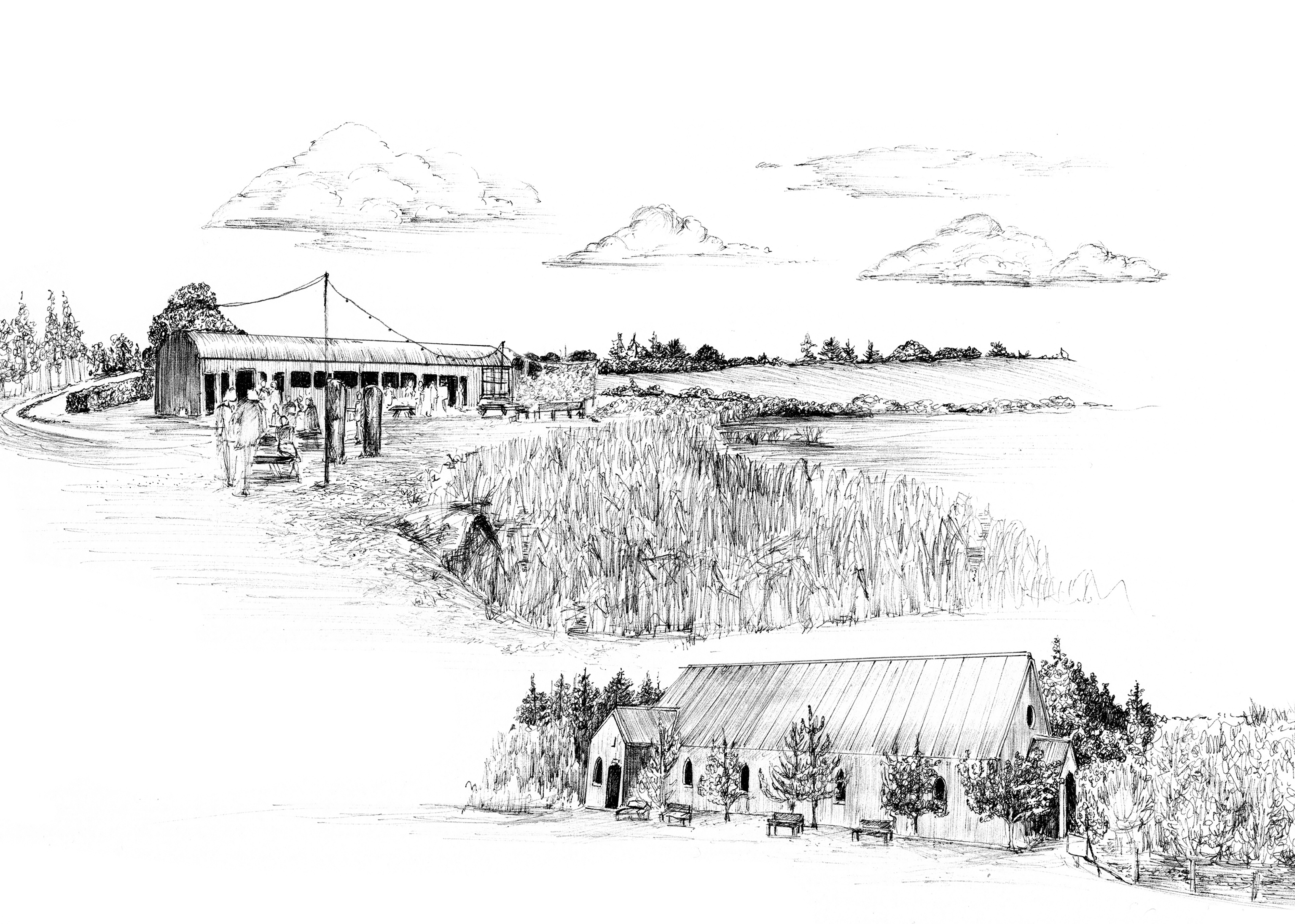 Mount Druid & its Chapel Ink Venue Print