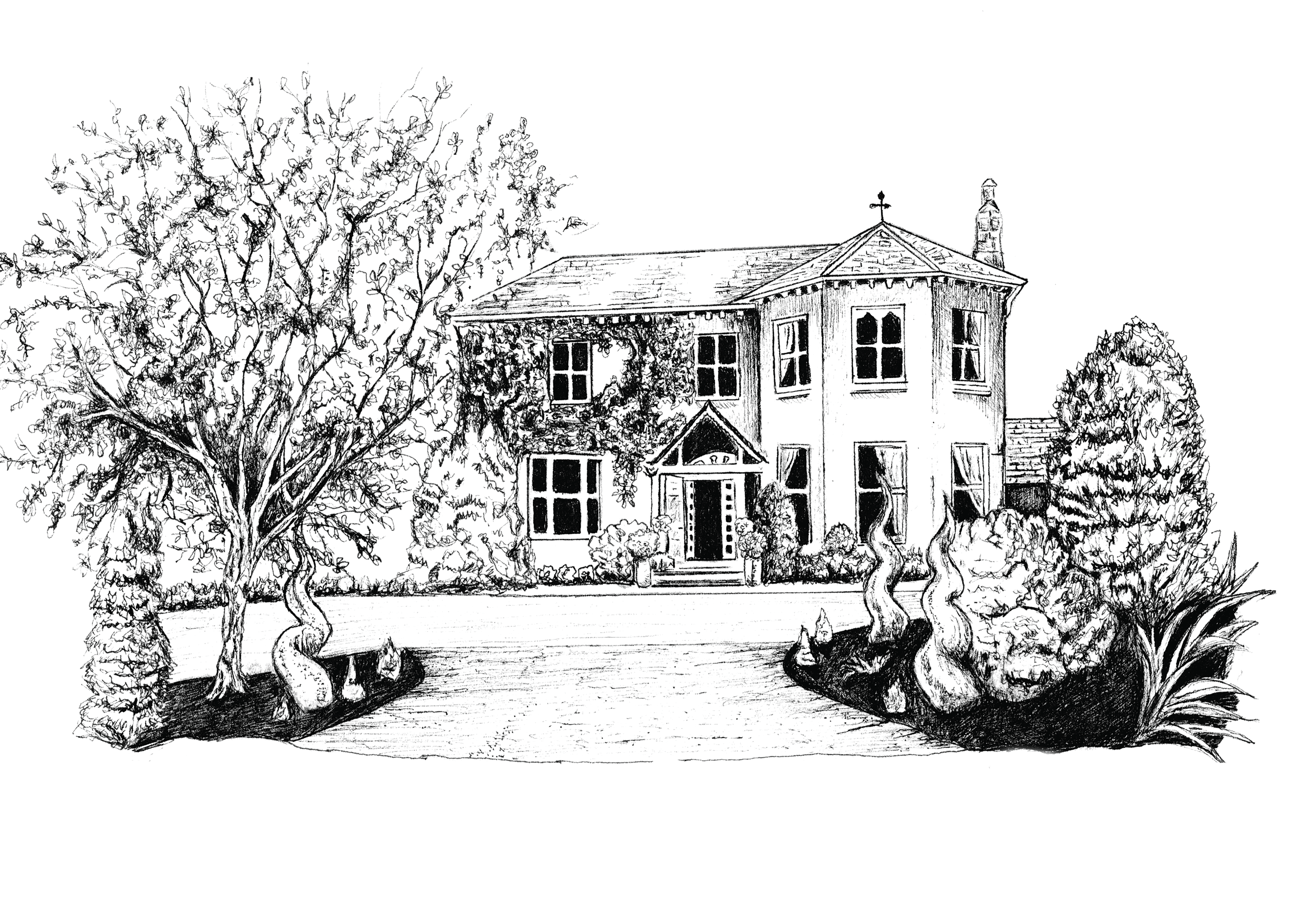 Summerhill House Ink Venue Print