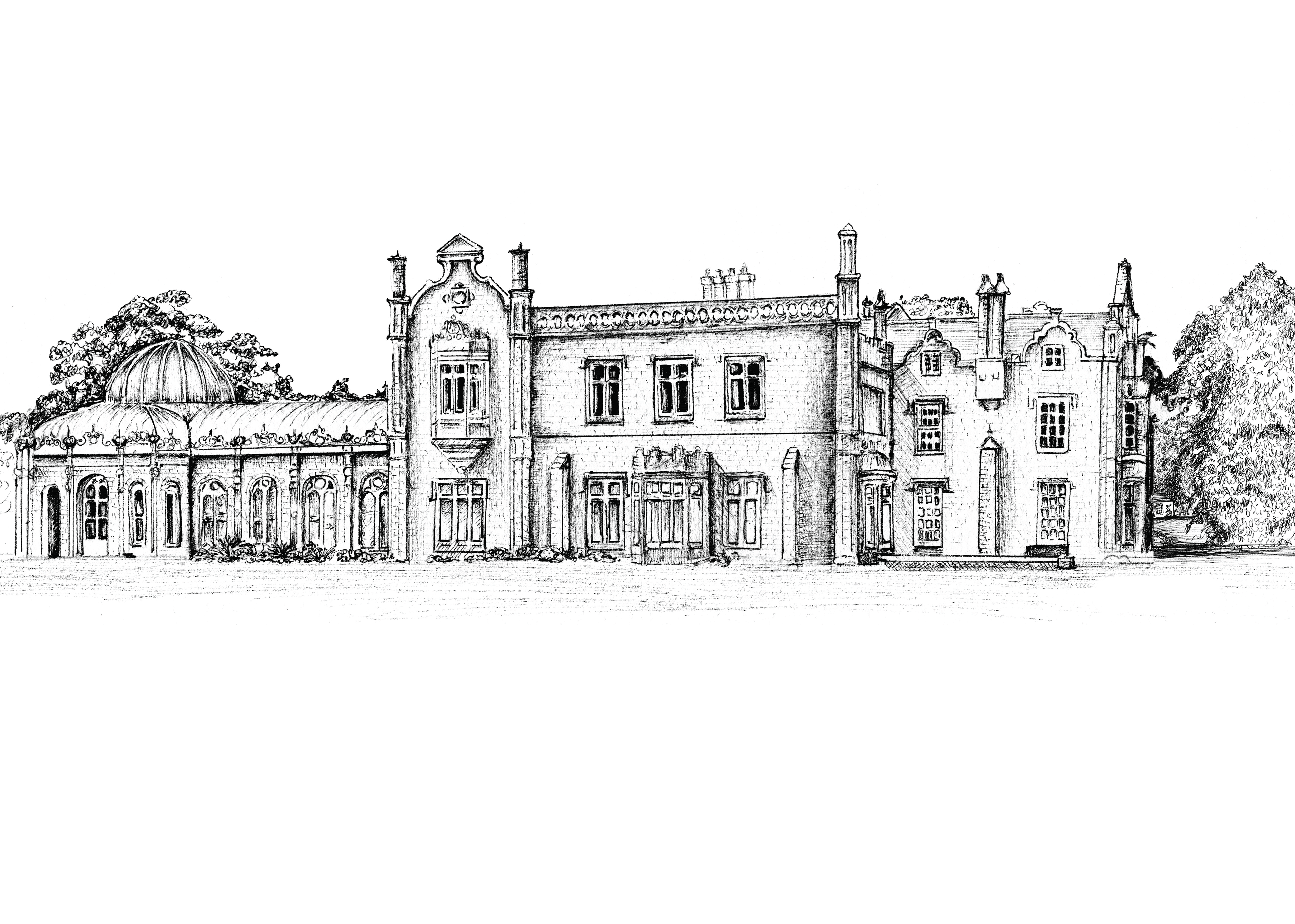Kilruddery House Ink Venue Print