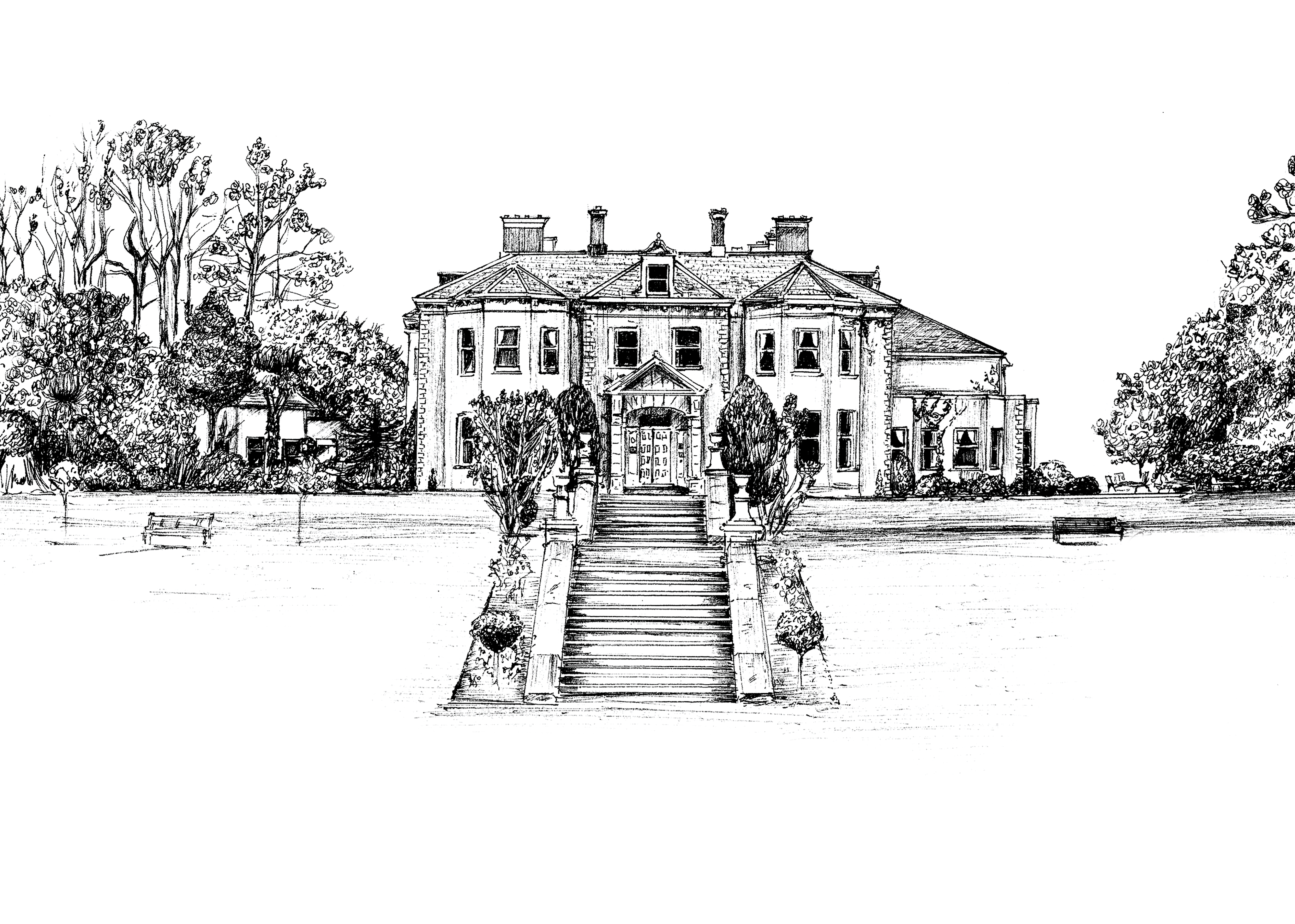 Tinakilly House Ink Venue Print
