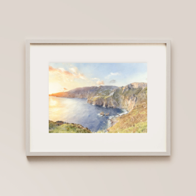 Slieve League Cliffs Painted Venue Print