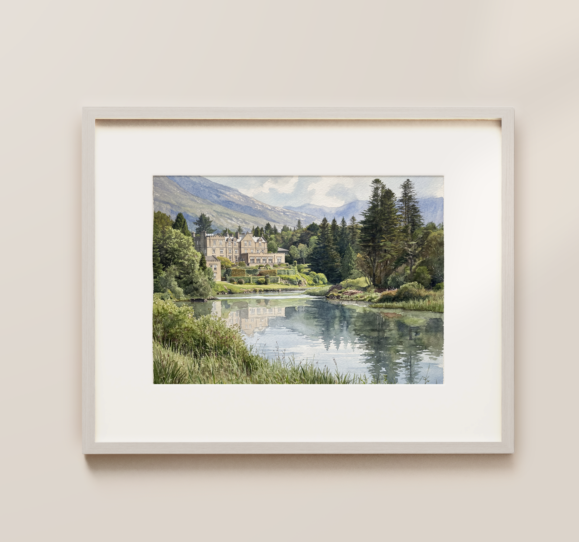 Ballynahinch Castle Painted Venue Print