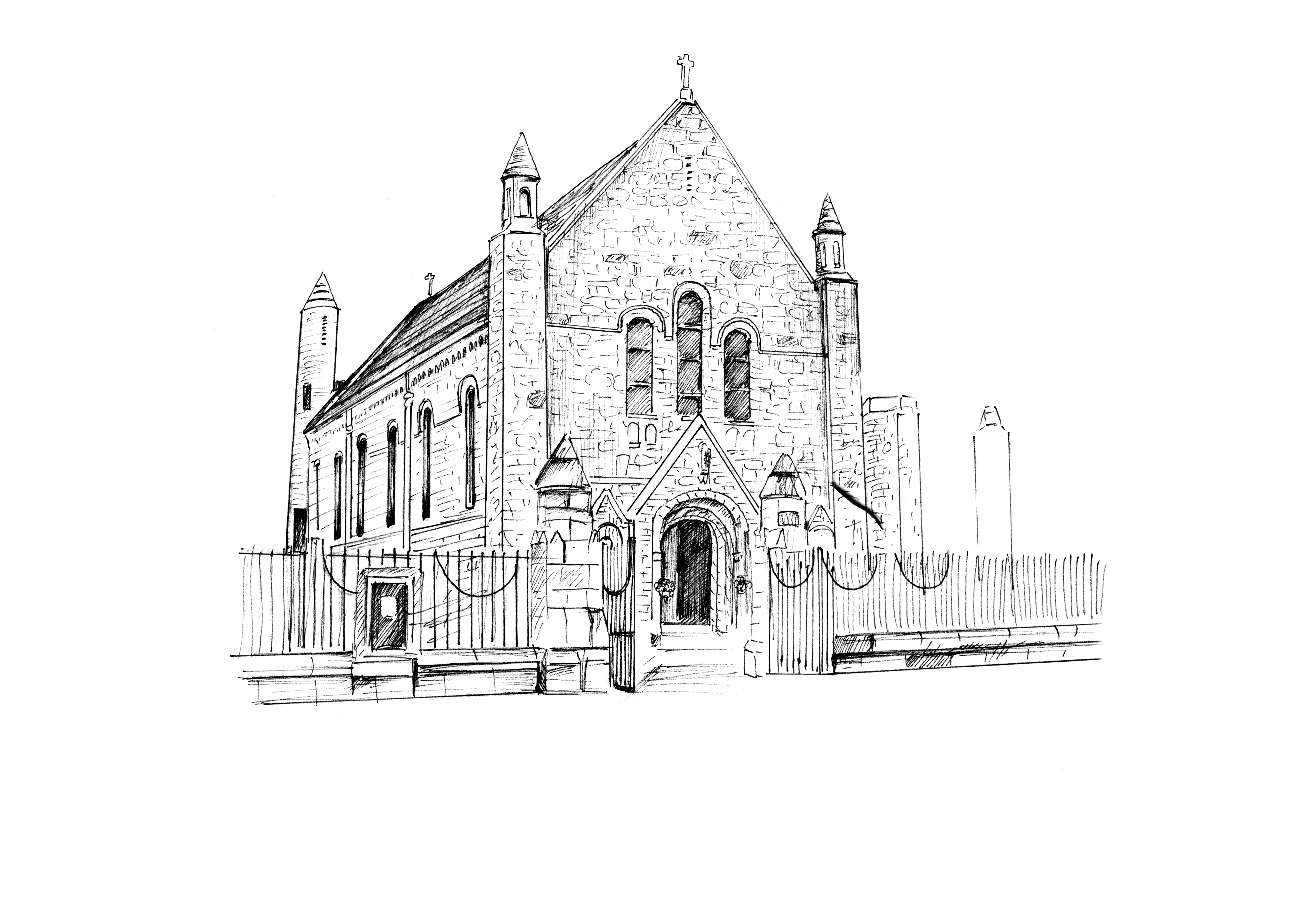 Honan Chapel Cork Ink Venue Print